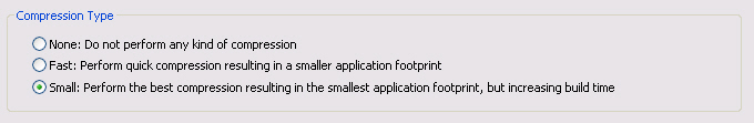 Compression Types on the Build Options Page